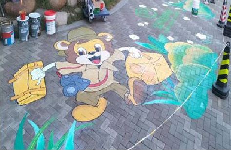 韩城夏季画地面彩绘会遇到的问题