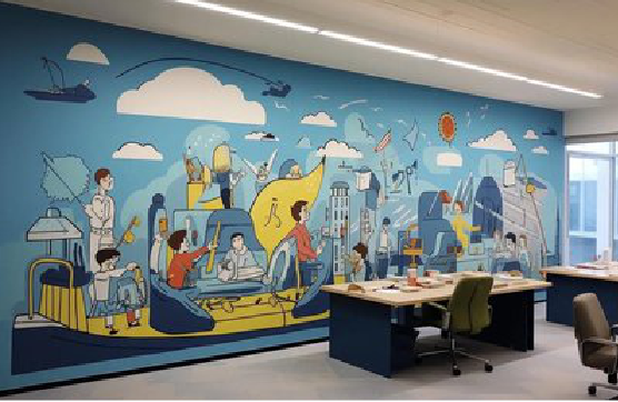 韩城办公室墙绘的特点。