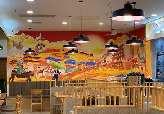 韩城商业空间彩绘介绍。