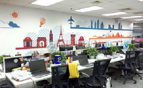 韩城教你设计办公室墙绘的方法。