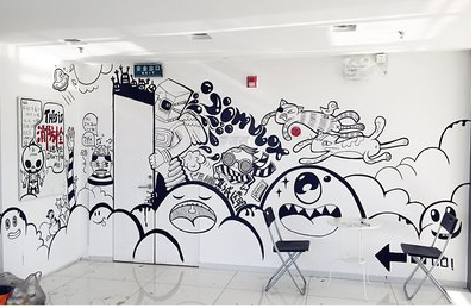 韩城手绘墙并非传统涂鸦。